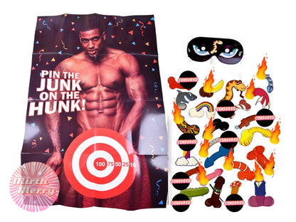 Pin the Junk on the Hunk, Junk on the Hunk, Hens Party Games, Pin the Tail on the Hunk, Bachelorette Party Supplies, Novelty Party Favors