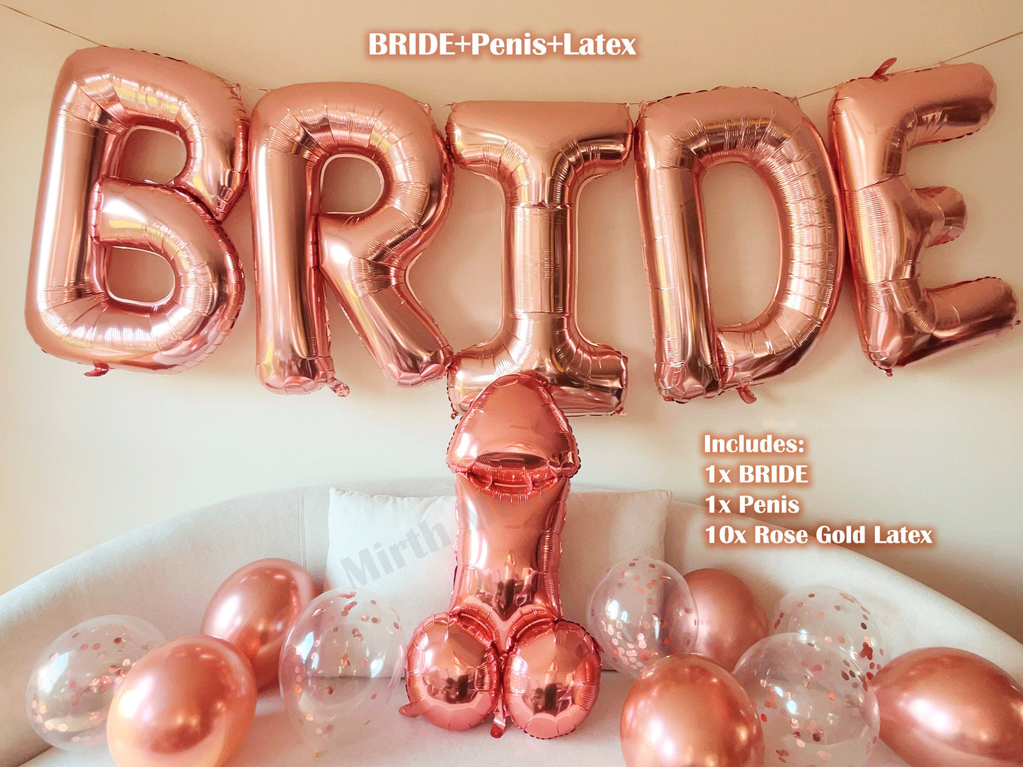 Rose Gold Jumbo BRIDE Balloons + Rose Gold Balloons | 40inch, Hens Party Decoration, Bachelorette Party, Bridal Shower Decor Photo Backdrop