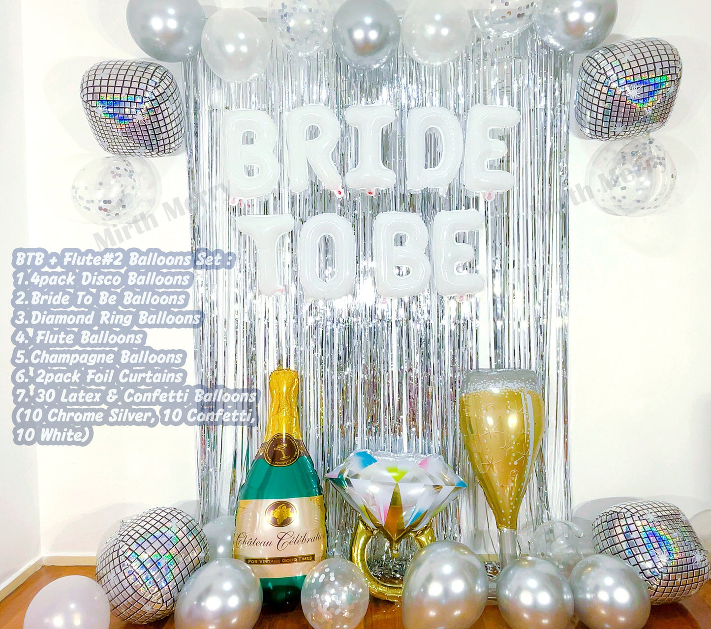 White Bride To Be & Silver Balloons Set | Hens Party Decoration, Bachelorette Party, Bridal Shower Decor Photo Backdrop