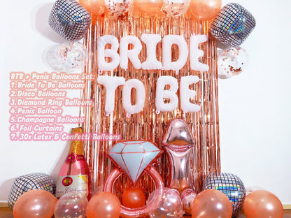 White Bride To Be & Rose Gold Balloons Set | Hens Party Decoration, Bachelorette Party, Bridal Shower Decor Photo Backdrop