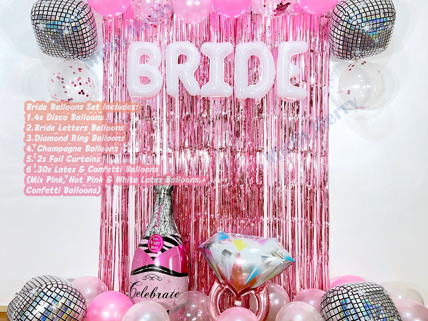 White Bride To Be & Pink Balloons Set | Hens Party Decoration, Bachelorette Party, Bridal Shower Decor Photo Backdrop, Bride Decor