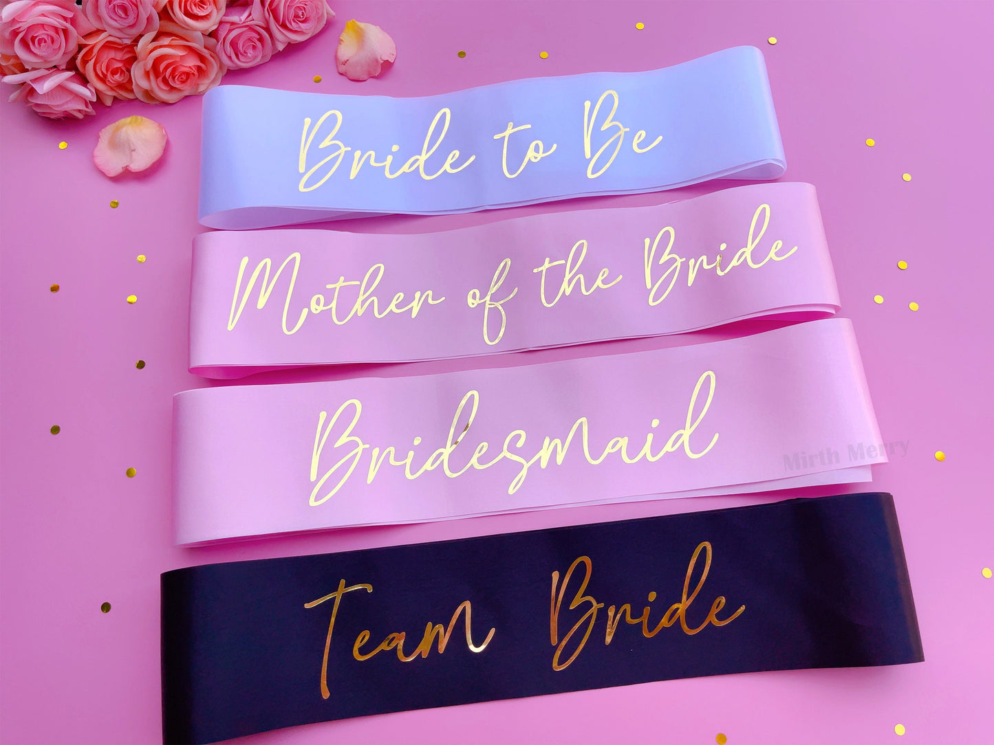 Bride to Be Sash| Hen Party Sash | Sash for Bride - Gold Foil | Mother of the Bride sash | Bachelorette Favors | Team Bride, Bridesmaid sash